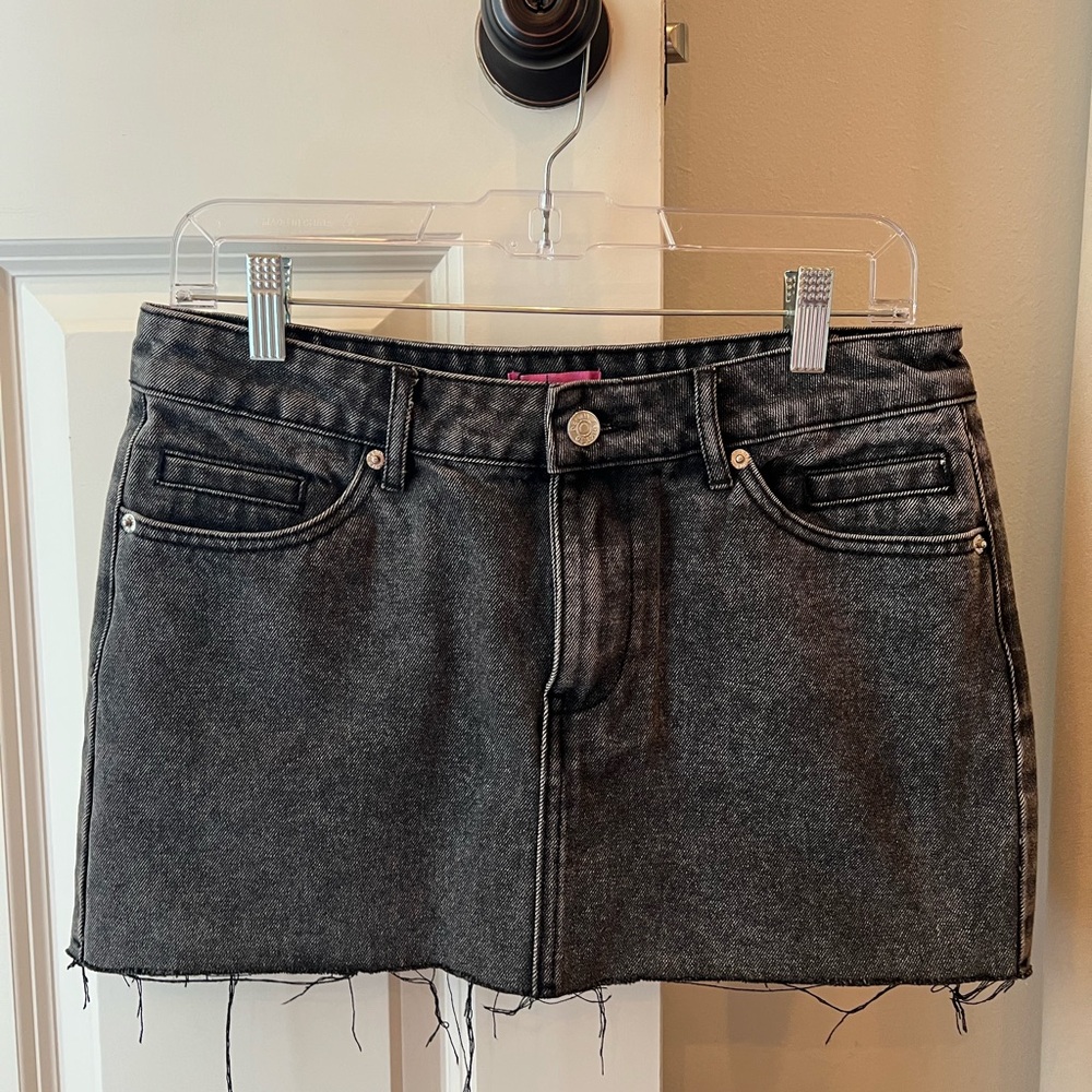 Edikted black denim skirt